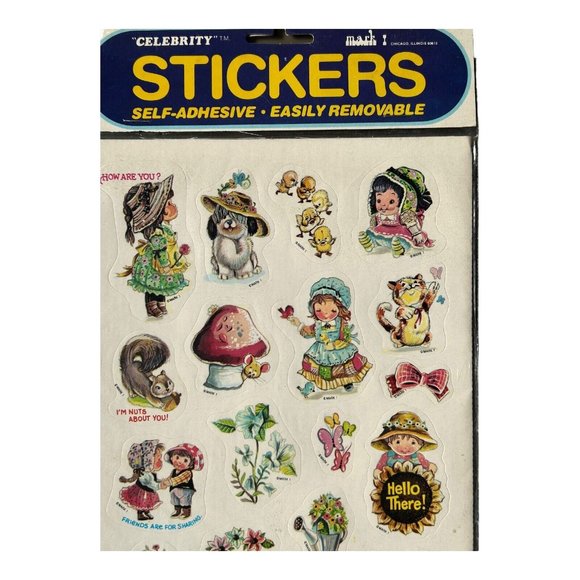 VTG Mark 1 Celebrity Stickers 1983 Old Fashioned Kids Dogs Mushroom Cats… - Picture 3 of 8